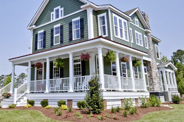 Bright Green Sage with Crisp White Trim