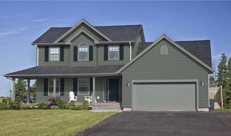 Dark Gray with Sage Siding