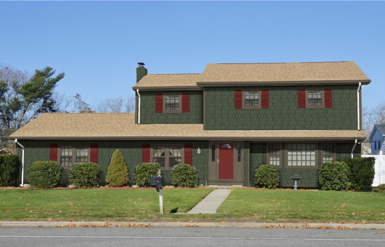 Sage Shake with Light-Colored Roofing