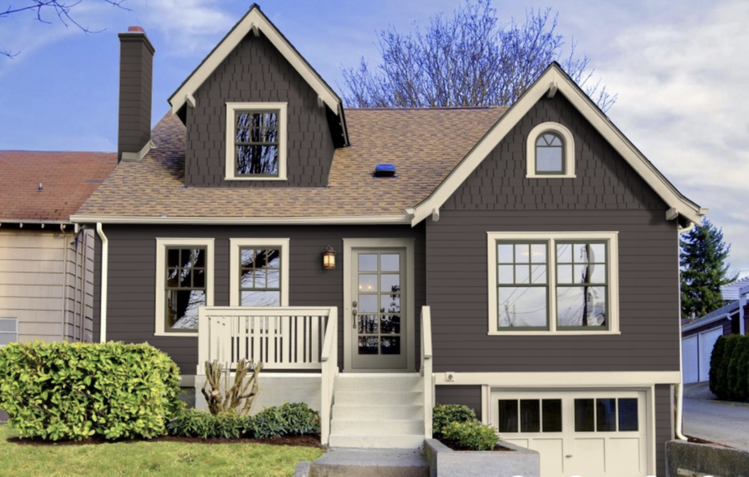 Beautiful view of Cream Vinyl Siding With Off-White Shutters