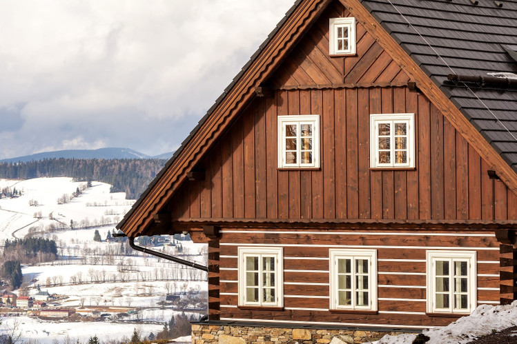 Wooden mountain house